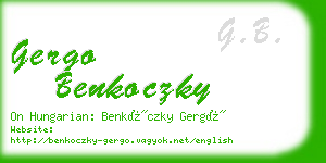 gergo benkoczky business card